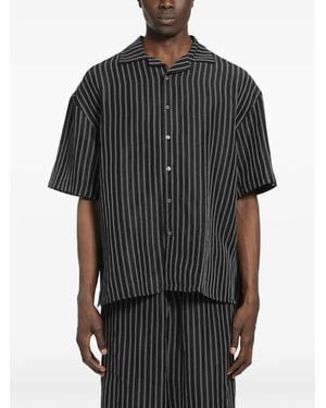 Willy Chavarria Striped Shirt - Black