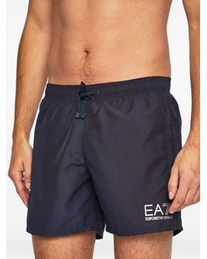 EA7 Short De Bain Ea7 À Logo Imprimé - Blue