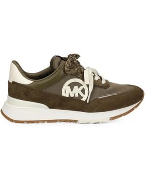 Michael Kors Panelled Logo-Patch Trainers - Green