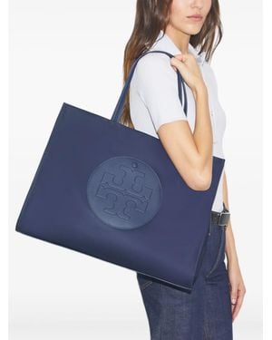 Tory Burch Ella Logo-Embossed Tote Bag - Blue