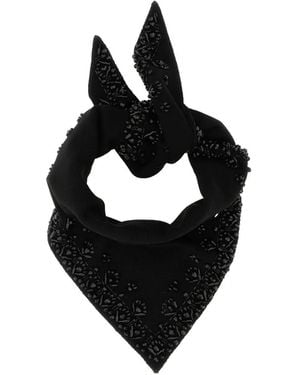 P.A.R.O.S.H. 'Look26 Bead-Embroidered Triangular Scarf - Black