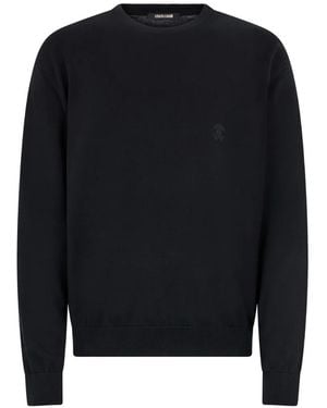 Roberto Cavalli Pull À Monogramme Brodé - Blue