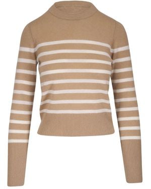 Veronica Beard Alba Striped Knit Jumper - Natural
