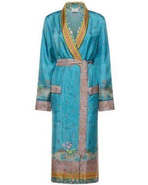 Pierre Louis Mascia Paisley Floral Dressing Gown - Blue