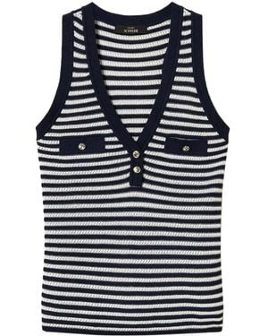 Twinset ルレックス ストライプ ニットトップ - ブルー