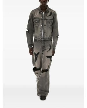 MASU Distressed Wide-Leg Jeans - Grey