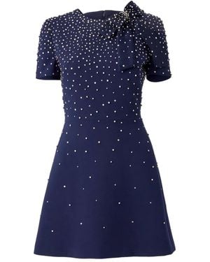 Carolina Herrera Crystal-Embellished Mini Dress - Blue