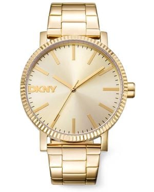 DKNY Classic Fluted Bezel 40Mm Watch - Metallic