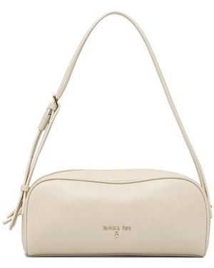 Patrizia Pepe Logo-Plaque Leather Tote Bag - Natural