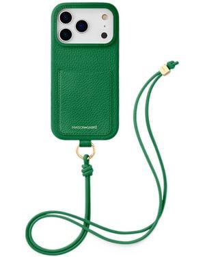 Maison De Sabre Sling Leather Iphone 18 Pro Max Phone Case - Green