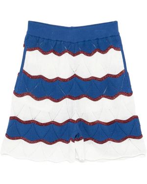 La DoubleJ Gestreifte Shorts - Blau