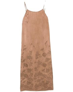 Uma Wang Vestido Con Tirantes Finos Y Estampado Floral - Neutro