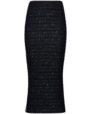 Thom Browne Tweed Pencil Skirt - Black
