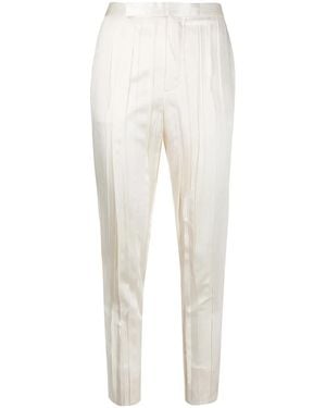 Saint Laurent Crinkle-Effect Tailored Pants - White