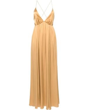 Zimmermann オープンバック シルクマキシドレス - メタリック