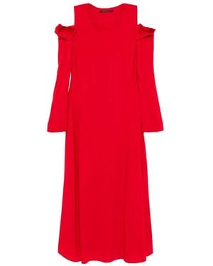 Yohji Yamamoto Crushed-Sleeves Maxi Dress - Red