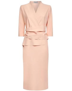 La Petite Robe Di Chiara Boni Draped V-Neck Dress - Pink