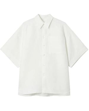 Enfold Chest-Pocket Oversized Shirt - White