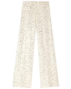 Sandro Geometric Sequin Trousers - Natural