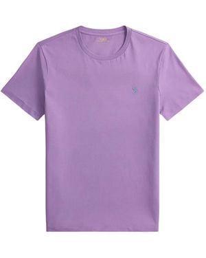 Polo Ralph Lauren Slim-Fit Embroidered-Logo T-Shirt - Purple