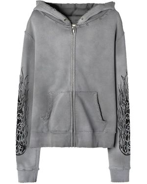 Vague Studios Sudadera Thrash Con Capucha Y Cremallera - Gris