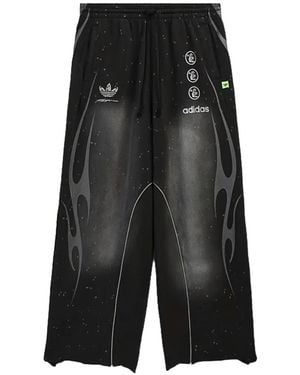 HELLSTAR Logo-Print Flame-Pattern Track Trousers - Black