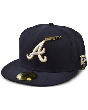 KTZ Atlanta Braves Embroidered Fitted Hat - Blue