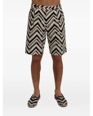 Dolce & Gabbana Chevron-Print Shorts - Black