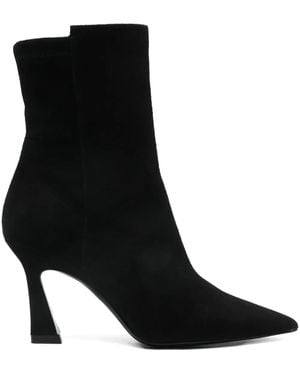 Stuart Weitzman Suede Ankle Boots - Black