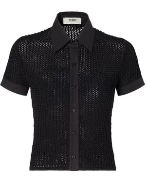 Fendi Buttoned Knitted Shirt - Black