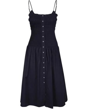 Veronica Beard Vestido Midi Serenel De Algodón - Azul