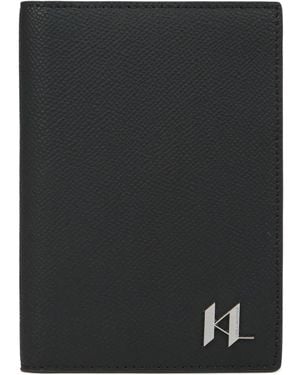 Karl Lagerfeld Monogram Passport Holder - Black