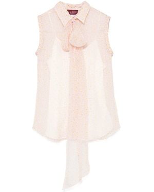 Gucci Printed Silk Top - White