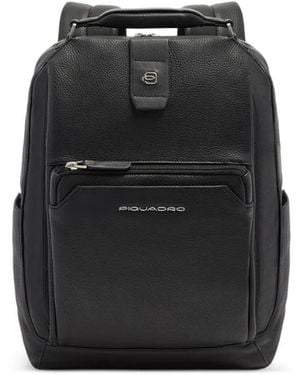 Piquadro Grained Backpack - Black