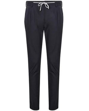 Eleventy Drawstring Pleated Trousers - Blue