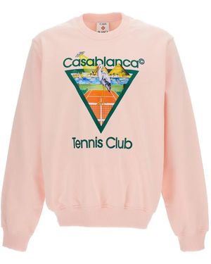 CASABLANCA Tennis Club Icon Graphic-Print Sweater - Pink