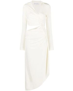 Off-White c/o Virgil Abloh Vi-crepe Draped Midi Dress - White