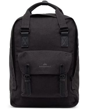 Doughnut Large Macaroon Meditative Darks Series Buckle-Fastening Backpack - Black