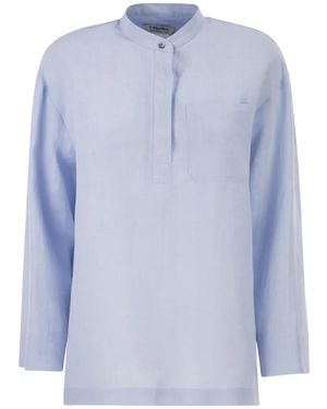 Max Mara Patch-Pocket Linen Shirt - Blue