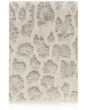 Avant Toi Leopard-Pattern Knit Scarf - Natural