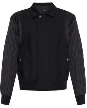 DSquared² Quilted-Sleeve Bomber Jacket - Blue
