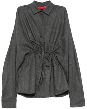 Thelatest E-Dalida Drawstring-Waist Shirt - Grey