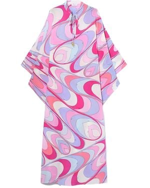 PUCCI Onde-Print Silk Dress - Pink
