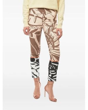 Lucina Gemusterte Cropped-Hose - Natur