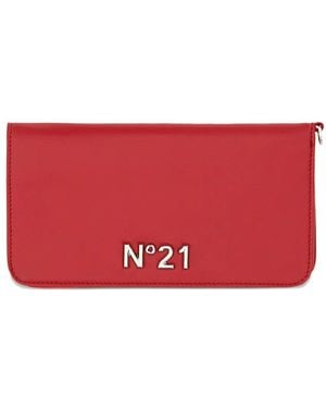 N°21 Logo-Plaquer Wallet - Red