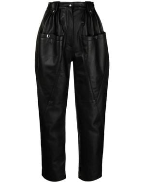 Moschino Pleat-Detail Cropped Pants - Black