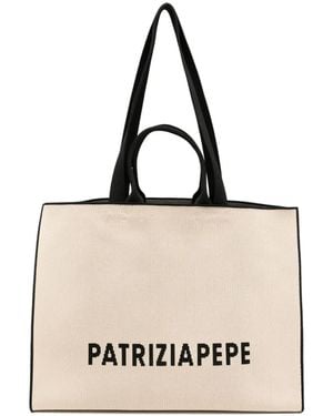 Patrizia Pepe Intarsia Shopper - Naturel