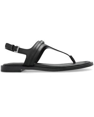 MICHAEL Michael Kors Logo-Plaque Sandals - Black