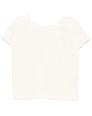 Luisa Cerano Raw-Cut V-Back Top - White