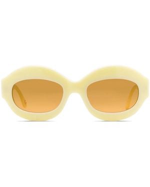 Marni Ik Kil Cenote Oval-Frame Sunglasses - Yellow